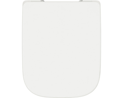 Weißer WC-Sitz in eckiger Form