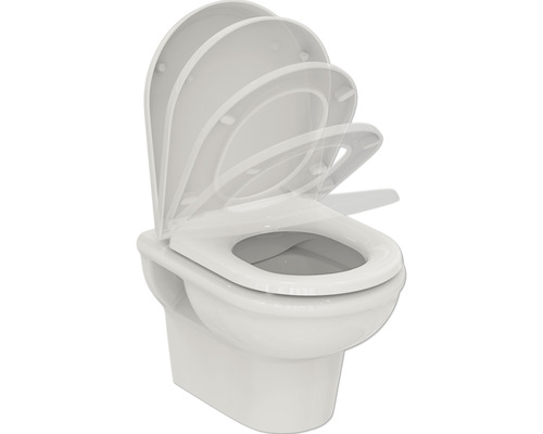 Wand-WC Set Ideal Standard Exacto Tiefspüler ohne Spülrand weiß mit WC-Sitz R002601-0