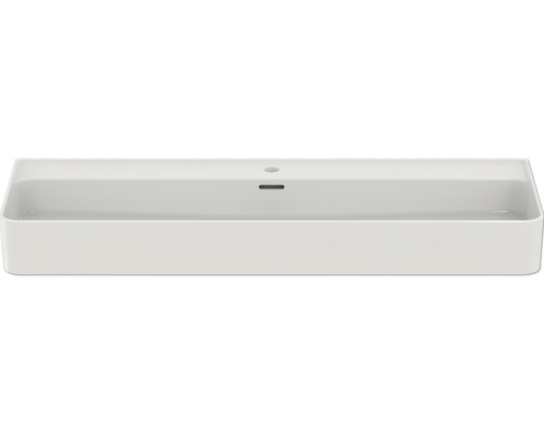 Rechteckiges Waschbecken aus Keramik mit Überlauf