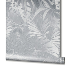 Vliestapete 33301 Botanica Blätter grau silber-thumb-2