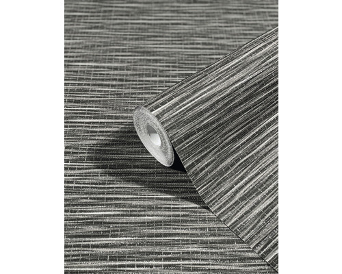 Rolle grauer Vinyltapete mit linearem Muster