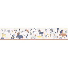 Bordüre mit Einhorn- und Blumenmuster
