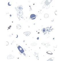 Muster mit Astronauten, Raketen, Planeten und Sternen