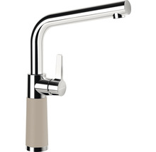 Küchenarmatur aus Chrom mit beigem Sockel