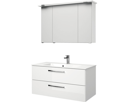 Waschtischunterschrank mit zwei Schubladen und Spiegelschrank für das Badezimmer