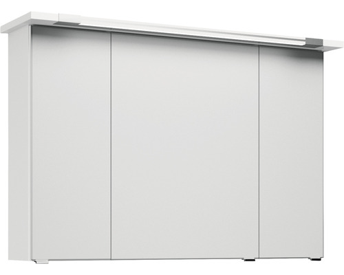 Weißer Spiegelschrank mit drei Türen