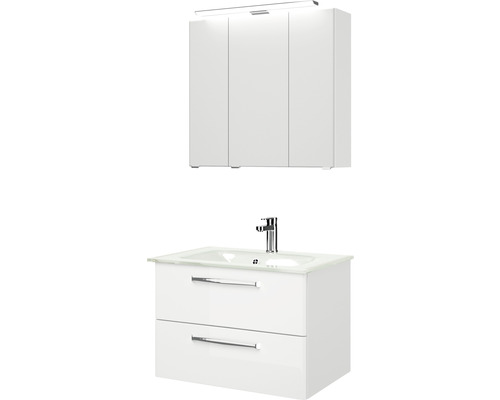 Waschtisch mit Waschbecken und Spiegelschrank für Badezimmer