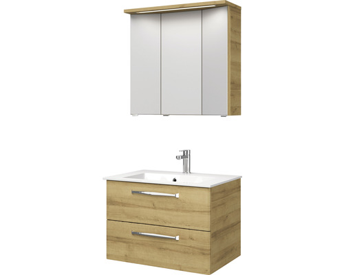 Badezimmermöbelset mit Spiegelschrank und Waschbeckenunterschrank