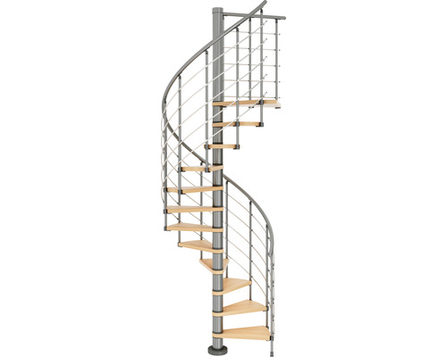 Wendeltreppe aus Stahl und Holz