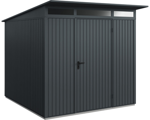 Metall Gerätehaus mit Doppeltür und Oberlichtern