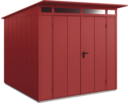 Gerätehaus Hörmann EcoStar Premiumline Elegant-P Typ 2 RAL3004 Doppeltür 247,9 x 283,4 cm rot Metall Geräteschuppen mit Doppeltür und Oberlicht