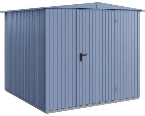 Gerätehaus Hörmann EcoStar Premiumline Trend-S Typ 2 RAL5014 Einzeltür 258,8 x 247,7 cm blau Metall Gerätehaus mit Doppeltür für den Garten