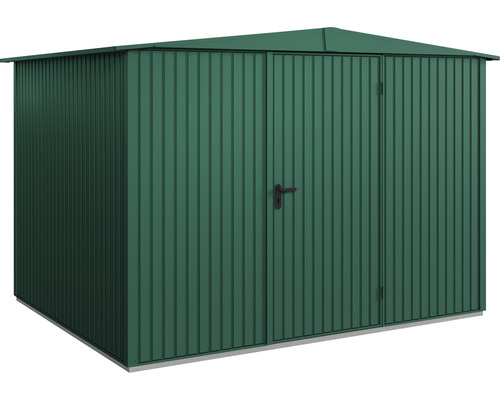 Gerätehaus Hörmann EcoStar Premiumline Trend-S Typ 3 RAL6005 Einzeltür 323,6 x 247,7 cm grün Metall Gerätehaus mit Doppeltür