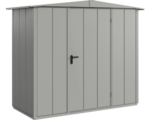 Gerätehaus Hörmann EcoStar Premiumline Elegant-S Typ 1 RAL9007 Einzeltür 258,8 x 121,3 cm grau Metall Gerätehaus mit Doppeltür