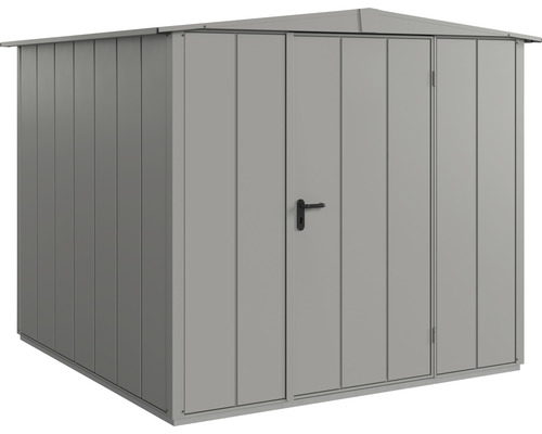 Gerätehaus Hörmann EcoStar Premiumline Elegant-S Typ 2 RAL9007 Einzeltür 258,8 x 247,7 cm grau Metall Gerätehaus mit Doppeltür zur Aufbewahrung von Gartengeräten