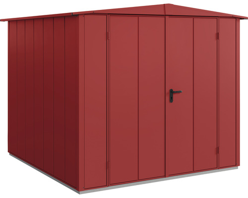 Gerätehaus Hörmann EcoStar Premiumline Elegant-S Typ 2 RAL3004 Doppeltür 258,8 x 247,7 cm rot Metall Gerätehaus mit Doppeltür und Satteldach