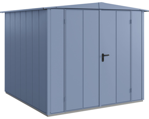 Gerätehaus Hörmann EcoStar Premiumline Elegant-S Typ 2 RAL5014 Doppeltür 258,8 x 247,7 cm blau Metall Gerätehaus mit Doppeltür