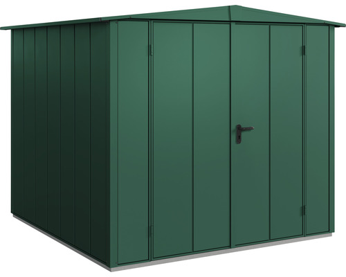 Gerätehaus Hörmann EcoStar Premiumline Elegant-S Typ 2 RAL6005 Doppeltür 258,8 x 247,7 cm grün Geräteschuppen aus Metall mit Doppeltür