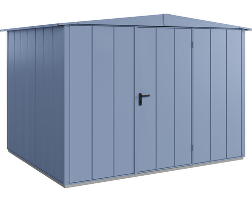 Gerätehaus Hörmann EcoStar Premiumline Elegant-S Typ 3 RAL5014 Einzeltür 323,6 x 247,7 cm blau Metall Gartenhaus mit Doppeltür