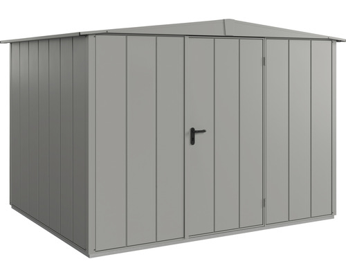 Gerätehaus Hörmann EcoStar Premiumline Elegant-S Typ 3 RAL9007 Einzeltür 323,6 x 247,7 cm grau Metall Gerätehaus mit Doppeltür für den Garten