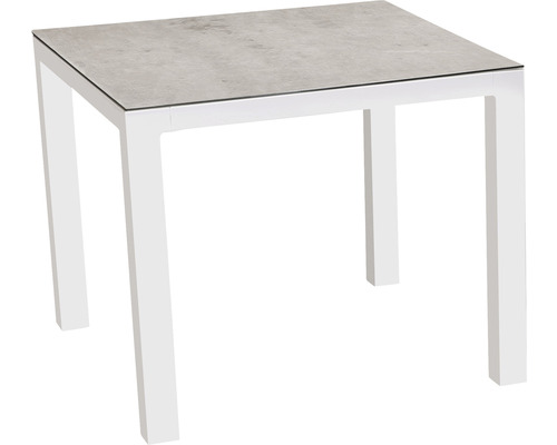 Gartentisch Best Houston 90 x 159 x 75 cm eckig Aluminium weiß silber