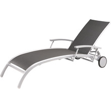 Liege mit Armlehnen und Rädern für den Garten