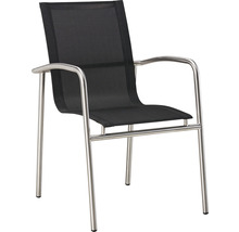 Gartenstuhl mit Armlehnen und Edelstahlgestell