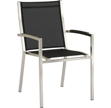 Gartenstuhl mit Gestell aus Edelstahl und Textilbespannung