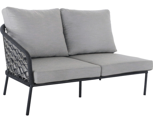 Seitenteil Lounge 2-Sitzer links Mali Best 154 x 92 x 78 cm Aluminium Textil anthrazit