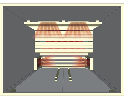 Ansicht eines Infrarotstrahlers im Raum