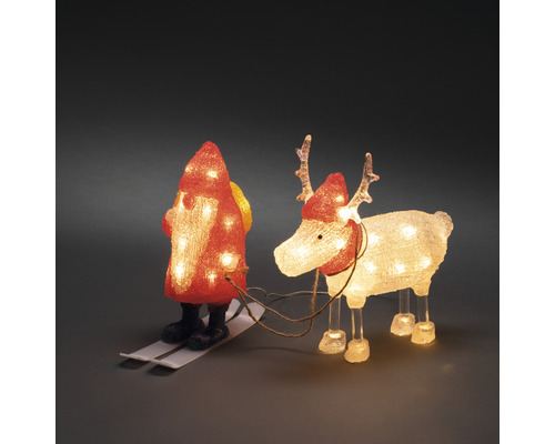 Konstsmide LED Acryl Weihnachtsmann/Rentier, ww | HORNBACH