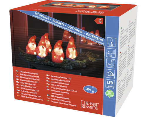 Verpackung einer LED-Lichterkette mit Zwergenmotiven für den Außenbereich von Konstsmide