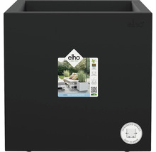 Schwarzer Elho Blumentopf mit integrierten Rädern