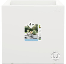 Quadratischer Elho Pflanztopf mit integrierten Rädern.