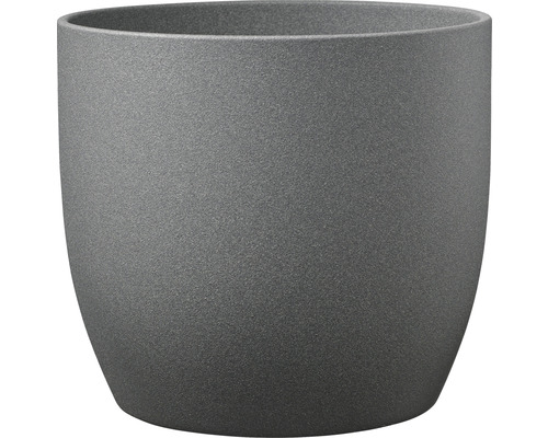 Übertopf Soendgen Basel Stone Keramik Ø 19 cm H 18 cm dunkelgrau Grauer Pflanztopf aus Kunststoff