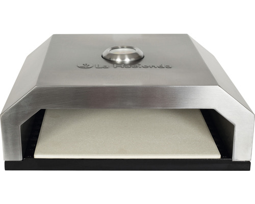 Buschbeck Pizzabox inkl. Keramik-Steinplatte (ca.31 cm x 31 cm) La Hacienda Pizzaofen aus Edelstahl mit Pizzastein