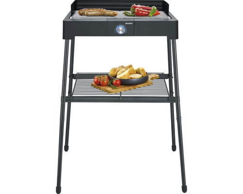 Elektrogrill mit Ablagerost für Speisen und Grillzubehör