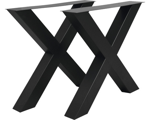 Buildify Tischgestell X Rohstahl lackiert 1 Set = 2 Stück 720x780 mm