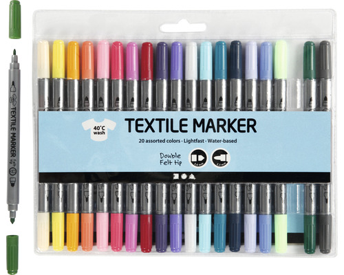 Verpackung Textilstifte mit Doppelspitze, 20 Stück
