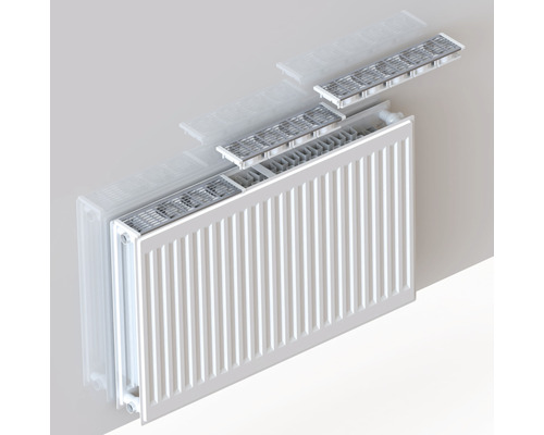 Heizkörperventilator Climatebooster Prillo für 100 cm lange Heizkörper Weißer Heizkörper mit abnehmbarem Gitter