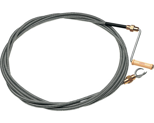 Rohrreinigungsspirale mit Holzgriff und Wendel