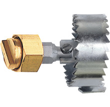 Abflussreiniger mit Sägeblattkopf und Anschlussstück