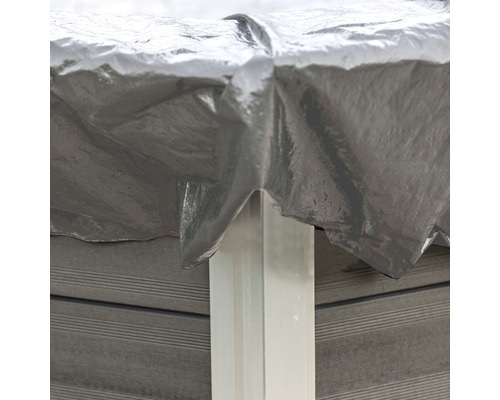 Winterabdeckplane für Aufstellpool rechteckig 656x376 cm grau Abdeckung überdacht einen Whirlpool