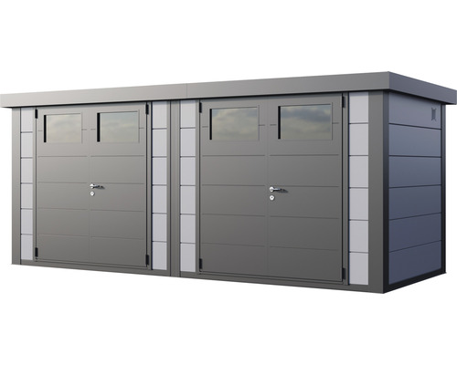 Metall Gerätehaus mit zwei Türen und Fenstern