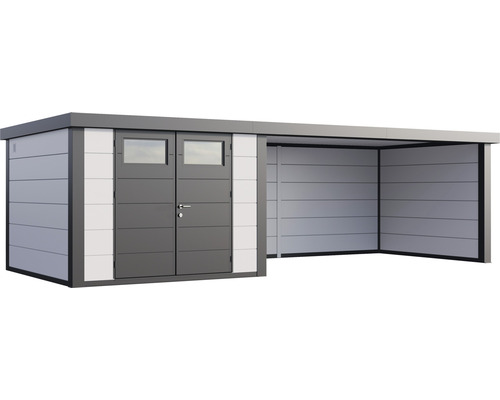 Gartenhaus mit Anbau für Gartengeräte und Lagerung