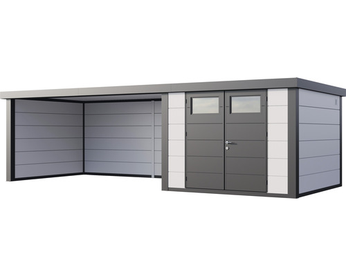 Modernes Gartenhaus mit Anbau und Doppeltür