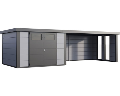 Modernes Gerätehaus mit Anbau für den Garten