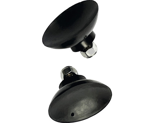 Zwei Saugnäpfe mit Schrauben und Muttern