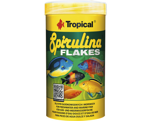 Flockenfutter Tropical Spirulina 36% Flakes 250ml pflanzliches Flockenfutter mit Spirulina-Algen