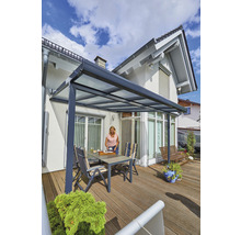 Terrassenüberdachung gutta Bausatz Doppelstegplatten transparent 306 x 306 cm anthrazit